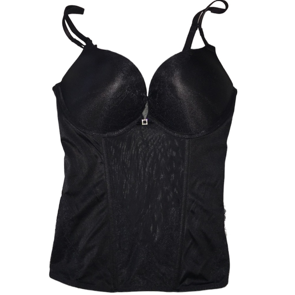 NWT Victoria’s Secret push up padded lace corset bustier black lingerie size 34B